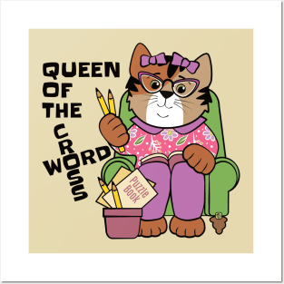 Queen of the Crossword Cat Posters and Art